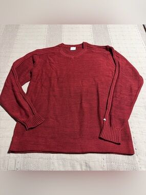 Columbia Maroon Knit Pullover Sweater V Neck Men's Size Large